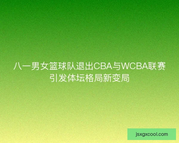 八一男女篮球队退出CBA与WCBA联赛引发体坛格局新变局