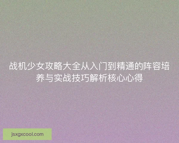 战机少女攻略大全从入门到精通的阵容培养与实战技巧解析核心心得