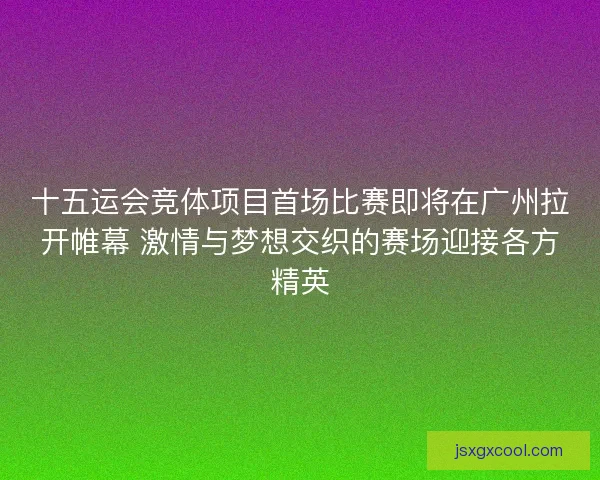 十五运会竞体项目首场比赛即将在广州拉开帷幕 激情与梦想交织的赛场迎接各方精英