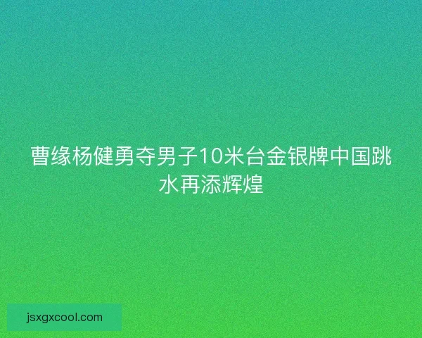 曹缘杨健勇夺男子10米台金银牌中国跳水再添辉煌